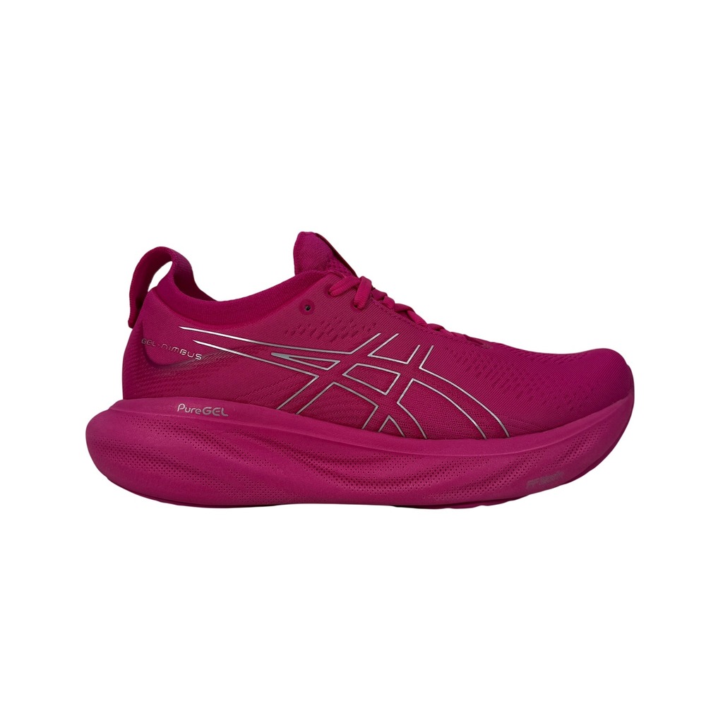 Asics Gel Nimbus 25 Running Shoes Womens 9.5 Pink Rave Silver 1012B356 701